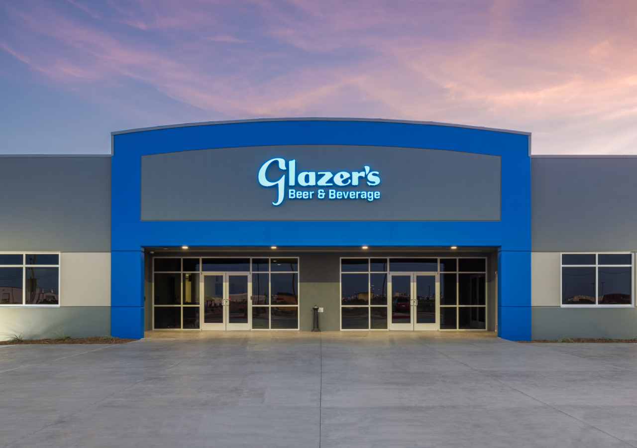 Exterior Front Entrance of Glazer's Beer & Beverage Distribution Facility Built by ARCO Construction