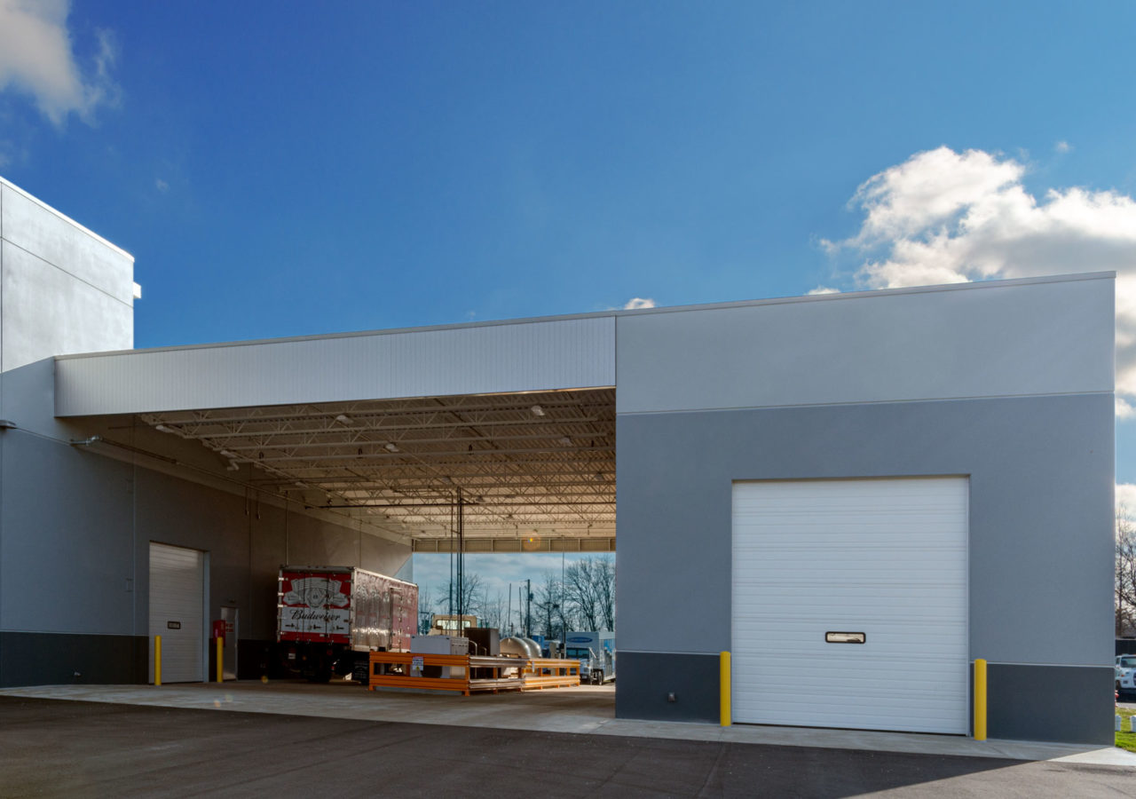 Exterior Drive-Thru at AALCO Distributing Facility Built by ARCO Beverage Group