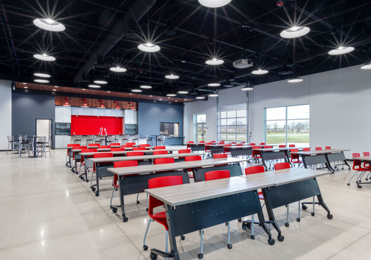 Hospitality Room with Seating and Bar at AALCO Distributing Facility Built by ARCO Beverage Group