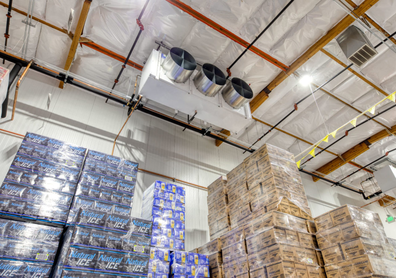 Ceiling Refrigeration Unit at Markstein Beverage Distribution Facility