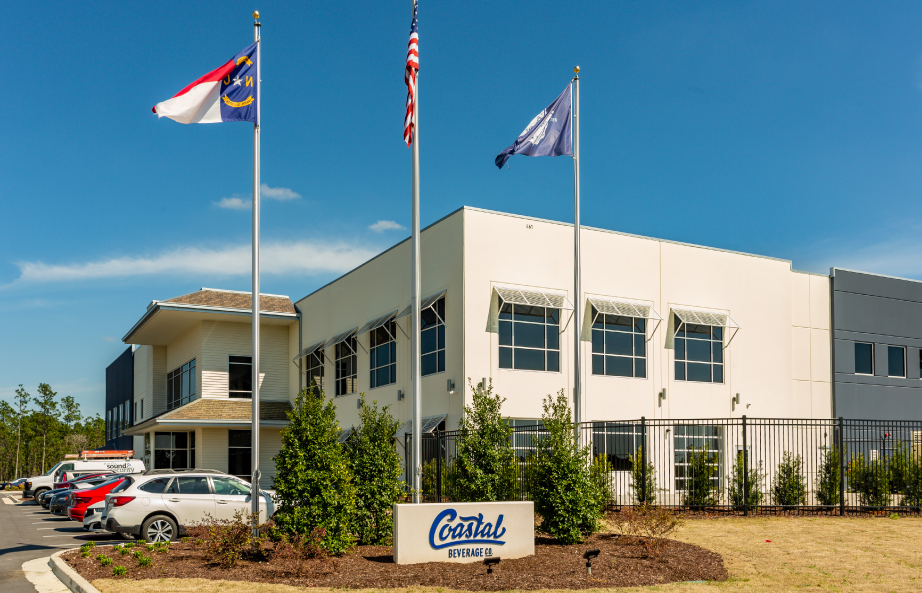 Exterior view of Coastal Beverage Company in Wilmington, NC