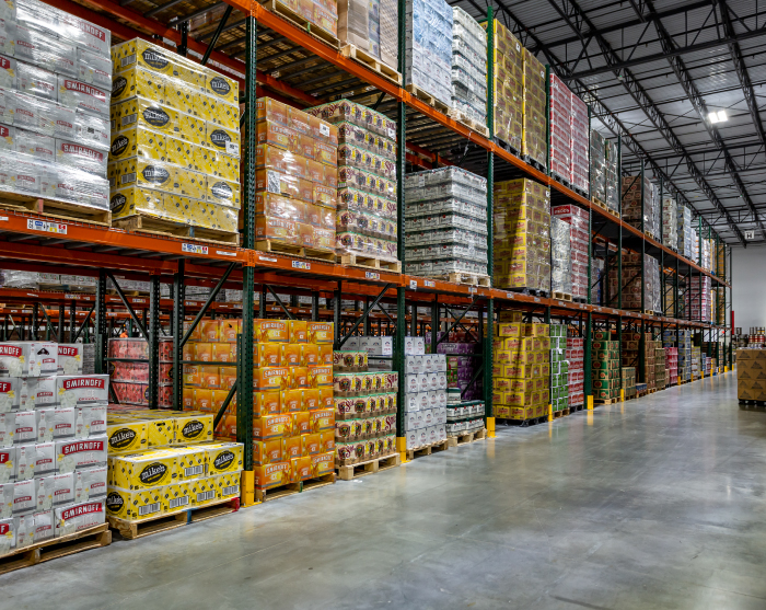 Coastal-Beverage-Gallery-6 Coastal Beverage Company warehouse racking with storage close view