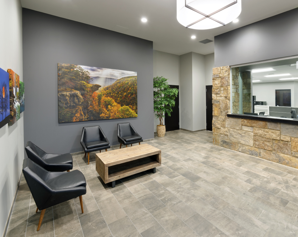 reception area at Heart of America Beverage Co.