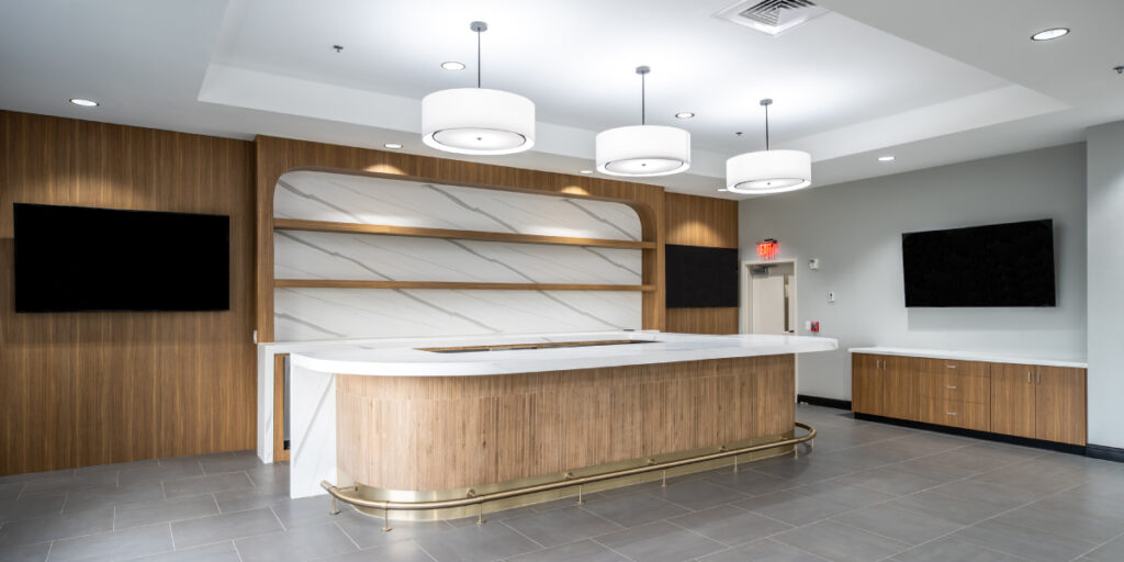 arco-national-construction-design-build-beverage-south-west-columbia-sc-gallery1 Newly constructed bar inside of Beverage South's renovated office space in West Columbia, SC