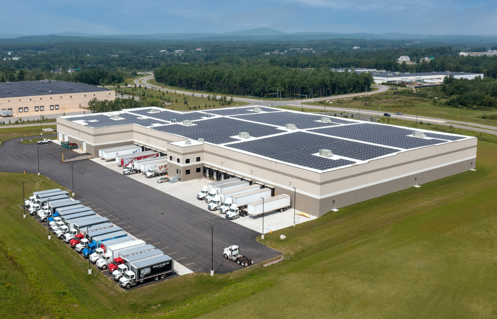 drone image of the bellavance beverage co facility in londonderry new hampshire