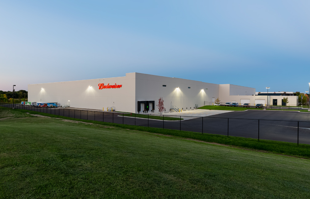exterior of the capital beverage controlled environment warehouse in rogers minnesota